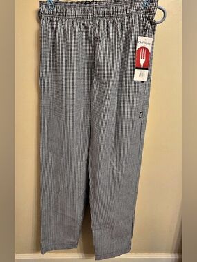 ​NWT Chef Works Baggy Chef Culinary Uniform Pants Checkered Black White Small